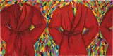 Jim Dine, Anderson and Shepard, 2008, charcoal, acrylic, sand on linen