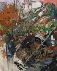 Hernan Bas, The Haunting of that Hill House (MacKintosh), 2010, acrylic, airbrush, househould gloss, block print on linen
