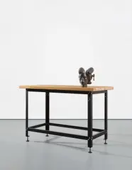 Jim Shaw, Dream Object (Vise Head), 2006, bronze, wood and steel