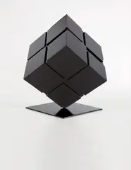 Tony Rosenthal, Cube, 2007, black enamel on aluminum
