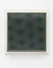 Antonio Asis, Vibration Couleur, 1970, oil and metal screen on wood