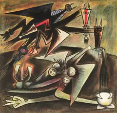Wifredo Lam, Présages, 1947, oil on canvas