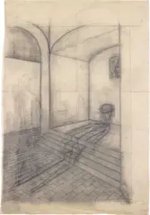Remedios Varo, Study for “Phenomenon”, 1962, pencil on tracing paper