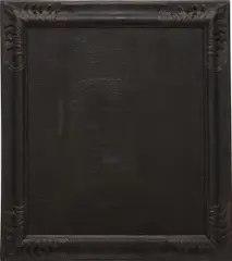 Gabriel de la Mora, D.A.S., 2011, acrylic on panel intervened with fire, in artist's frame