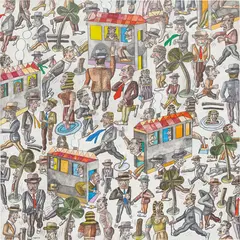 Antonio Seguí, El día feriado, 2002, acrylic on canvas