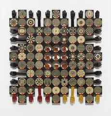 Pedro Friedeberg, Untitled, 1972, ink on painted wood