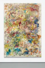 Twerkin While Burger Serving by Leo Gabin, 2011, gesso, acrylic, spray paint, silkscreen on canvas, sold Sep 2015