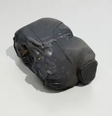 Kevin Beasley, Untitled (Helmet), 2011, foam, spray paint, resin, t-shirt