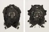 Adam Helms, Untitled Portrait (Diptych), 2008, ink on Mylar, dipytch