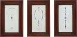 Gretchen Faust, Three Works: (i) Untitled (GF-026); (ii) Untitled (GF-027); (iii) Untitled (GF-028), 2007, cut mulberry paper on blue card, in artist's frame