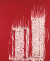 Gary Simmons, Double Cylinder, 2007, pigment, oil paint, cold wax on canvas