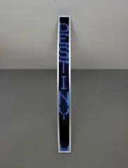 Blue Inflammatory Essays by Jenny Holzer, 2008, curved electronic LED sign with blue Osram diodes, A/C adaptor, sold Sep 2015