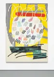 Trudy Benson, Scratchpad, 2014, oil, acrylic, enamel, spray paint on canvas