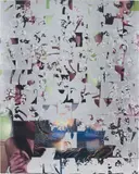 Brendan Lynch, Girl Piss, 2013, posters, aluminum leaf, paint on wood panel