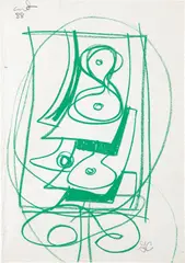 Untitled by George Condo, 1988, pastel on paper, sold Sep 2015