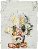 Allison Schulnik, Small Clown Head, 2010, oil on canvas, laid on wood panel