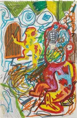 Michael Williams, Untitled, 2010, graphite, ink, oil stick on paper