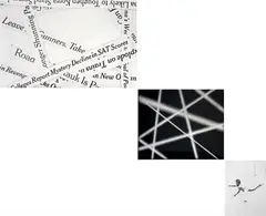 Karl Haendel, The Plebian Group: (i) Headlines #7; (ii) Abstract (fuzzy diagonal #3) [Negative]; (iii) Trapeze #2, 2007, (i) graphite on paper (ii) unique chromogenic print (iii) graphite on paper