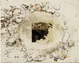 Guillem Nadal, Untitled, 1993, oil, metal and paper on canvas