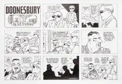Doonesbury by G.B. Trudeau, 1994, pencil, India ink, color correcting fluid on Arches paper, sold Sep 2015