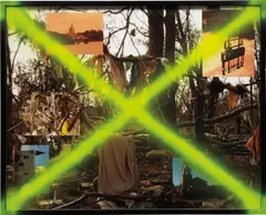 Stephen G. Rhodes, Excerpt (Castle Drapery), 2006, chromogenic print, spray paint, in artist's frame