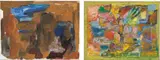 Varda Caivano, Two works: (i) Untitled, 2005 (ii) Untitled, 2007, (i) acrylic on canvas, (ii) oil, mixed media on unprimed canvas