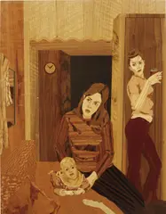 5:17 by Alison Elizabeth Taylor, 2007, marquetry, shellac, sold Sep 2015