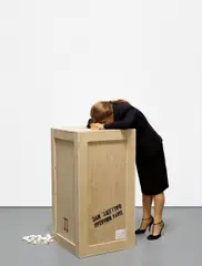 Elmgreen & Dragset, Tanya! Tanya! Tanya!, 2004, wax, wood, hair, clothing, shoes and Styrofoam packing peanuts