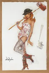 Domingo Zapata, Make Love Not War, 2011, acrylic, collage on canvas
