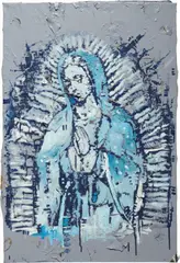 Untitled (La Virgen) by RETNA, 2000, mixed media on canvas, offered Sep 2015