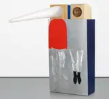 Marisol Escobar, Couple No. 1, 1965-66, wood, painted wood, fabric, electric motor and mixed media