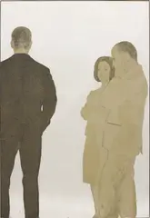 Michelangelo Pistoletto, Gruppo di persone, 1962, graphite on tissue paper on mirror-polished stainless steel, mounted to canvas