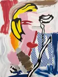 Roy Lichtenstein, Face, 1986, oil, Magna and graphite on canvas