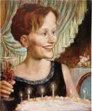 John Currin, Birthday, 1999, oil on canvas