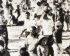 Wayne Gonzales, Waiting Crowd, 2007, acrylic on canvas