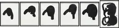 Hidden Profile by Mike Kelley, 1994, acrylic on paper, in 6 parts, in artist's frames, sold Nov 2015