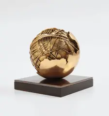 Sfera by Arnaldo Pomodoro, 1977, bronze with gold patina, sold Nov 2015