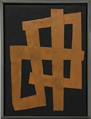 Sequence of Squares by Takeo Yamaguchi, 1956, oil on board, in artist's frame, offered Nov 2015