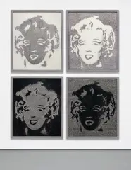 Vik Muniz, Marilyn Monroe (from Pictures of Diamond Dust), 2003, the complete set of four chromogenic prints (i) Black Marilyn (ii) Reversal Grey Marilyn (iii) Reversal Black Marilyn (iv) Grey Marilyn
