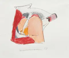 Study for Smoker #27 by Tom Wesselmann, 1978, ball-point pen, colored pencil on tracing paper, sold Nov 2015