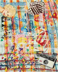 Kenny Scharf, T.V. Starlacash, 2006, oil, acrylic and silkscreen ink on canvas