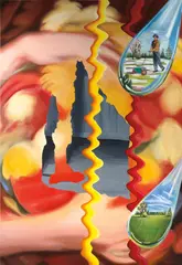 Hands Holding Ball by David Salle, 2004, oil and acrylic on canvas, offered Nov 2015