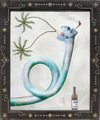 Ashley Bickerton, Untitled, 2006, acrylic and digital print on paper, in artist's frame inlaid with mother of pearl