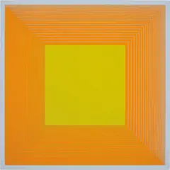 Arithmetical Orange by Richard Anuszkiewicz, 1967, Liquitex on board, sold Nov 2015