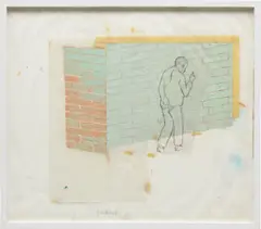 Francis Alÿs, Untitled (Before the Prophet), 2003, oil, graphite, tape and tracing paper collage on paper