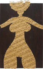 Al Hansen, Klavier Venus, 1990, matches on particle board