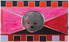 Thomas Scheibitz, GP43, 2003, lacquered vinyl and gouache spray paint on canvas, unstretched