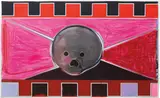 Thomas Scheibitz, GP43, 2003, lacquered vinyl and gouache spray paint on canvas, unstretched