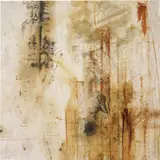 Oscar Tuazon, Untitled, 2012, rust, engine oil, charcoal and cement on canvas