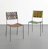 Franz West, Two works: (i) Uncle Chair; (ii) Uncle Chair, 2007-2009, woven synthetic textile over steel tubular frame
